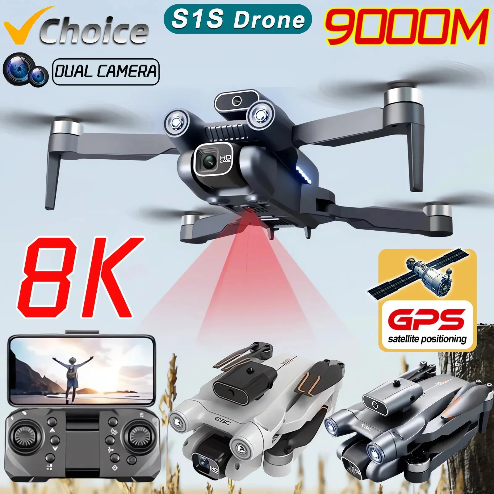 Drone Rc Gps - S1S Drone kamera GPS 5G 8K