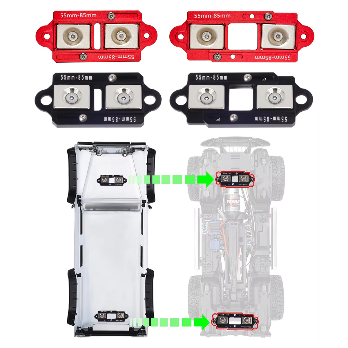 Rc Car Body Shell - 4 Buah 55-85Mm Tiang Badan Magnet