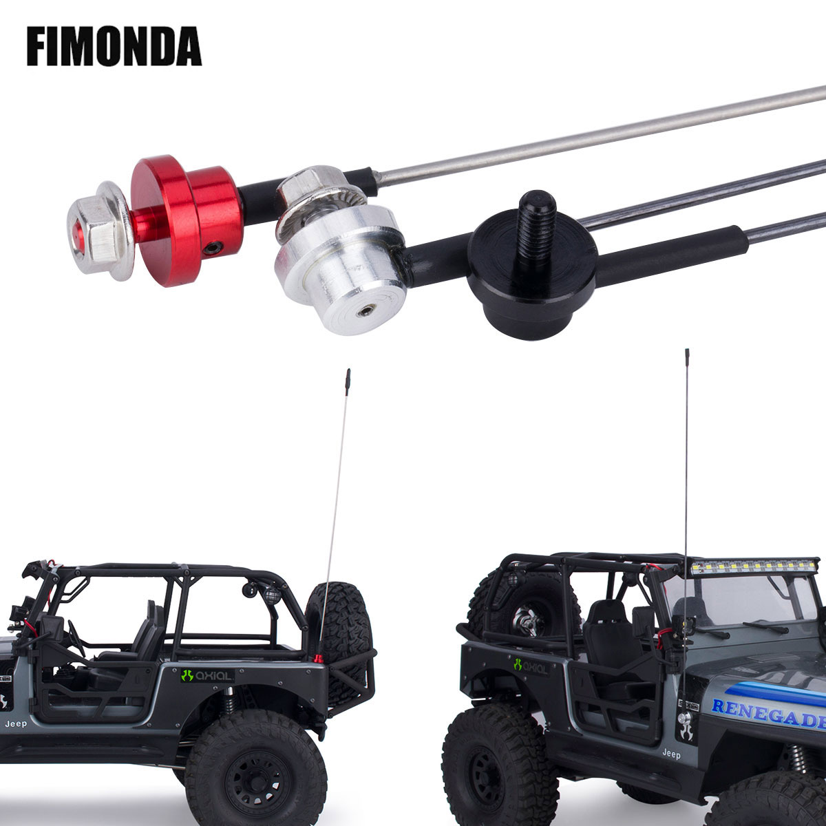 Rc Car Body Shell - 50cm antena simulasi logam dapat disesuaikan