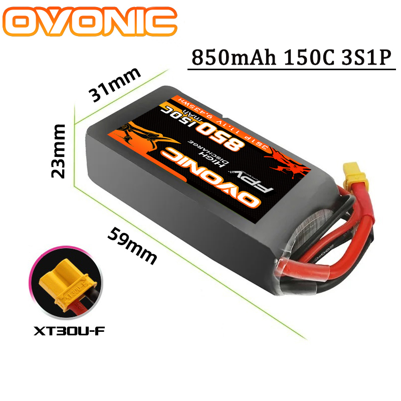 Baterai Lipo OVONIC 850MAh 11. - Drone Zll Rc ulasan dan harga