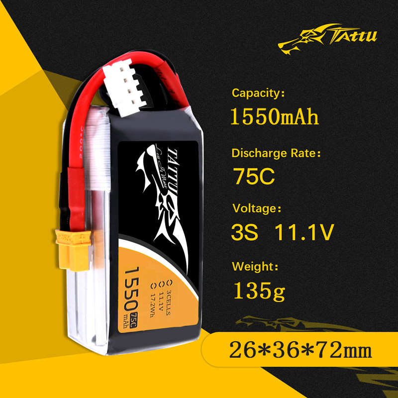 TATTU 3S baterai LiPo 75C 3S 1 - Drone Zll Rc ulasan dan harga